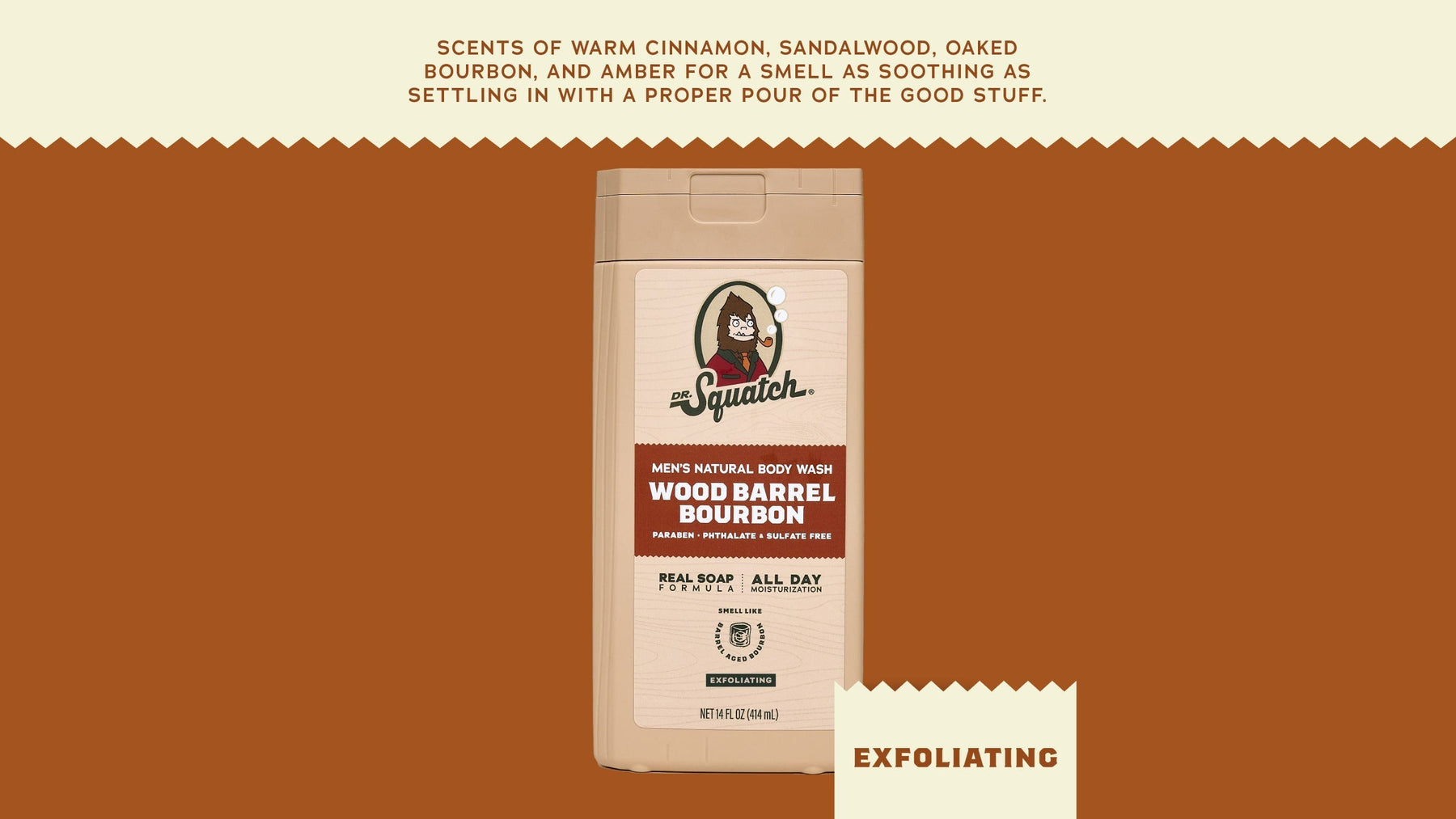 14 oz Wood Barrel Bourbon Exfoliating Body Wash - Warm Blend