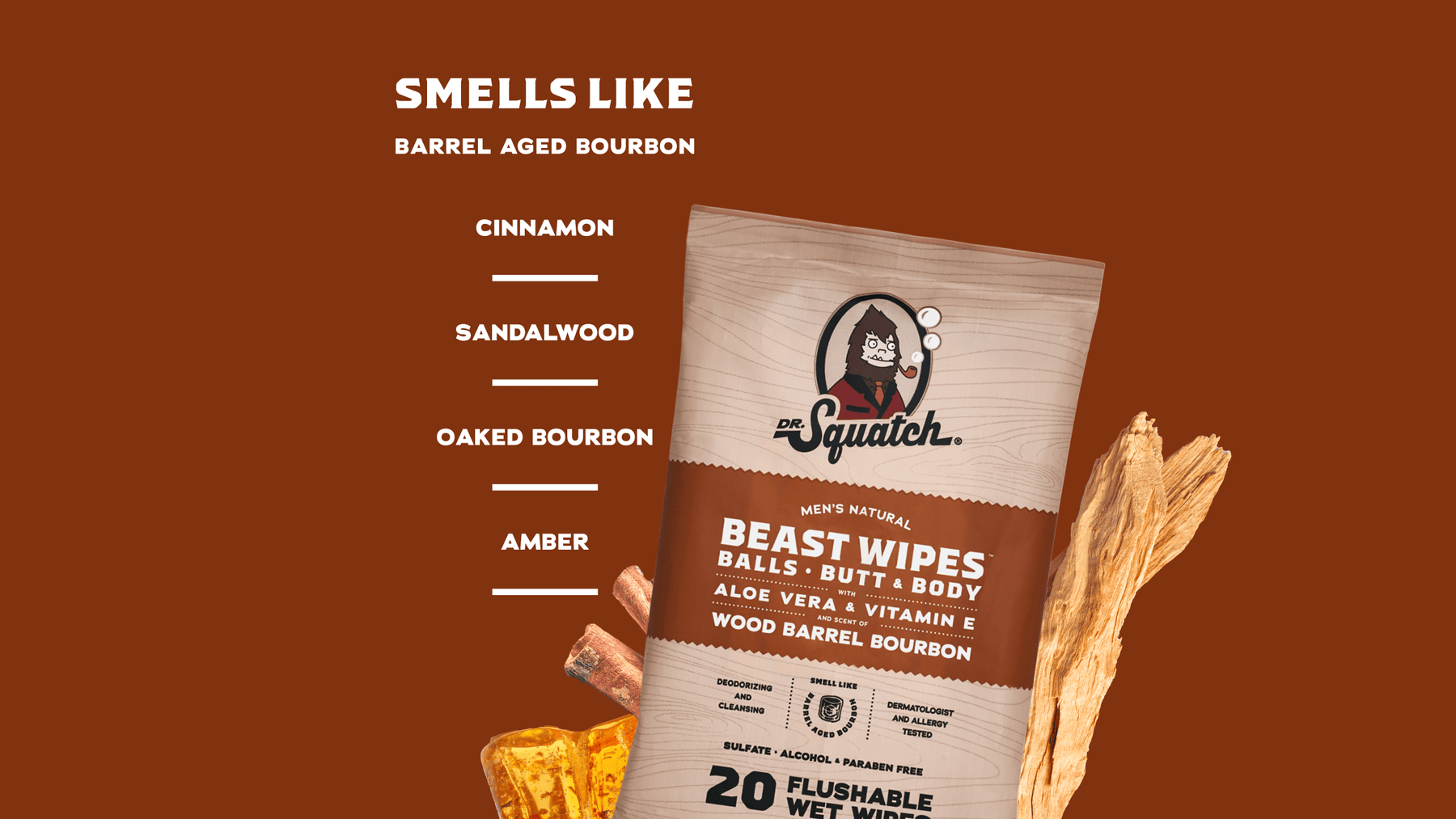 Wood Barrel Bourbon Wipes - Fresh Start
